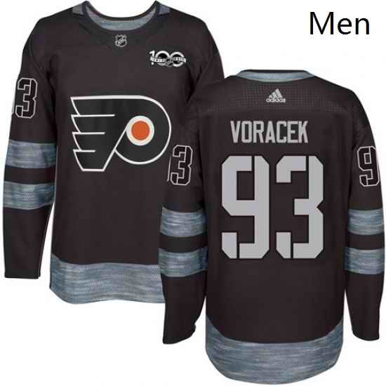 Mens Adidas Philadelphia Flyers 93 Jakub Voracek Authentic Black 1917 2017 100th Anniversary NHL Jersey